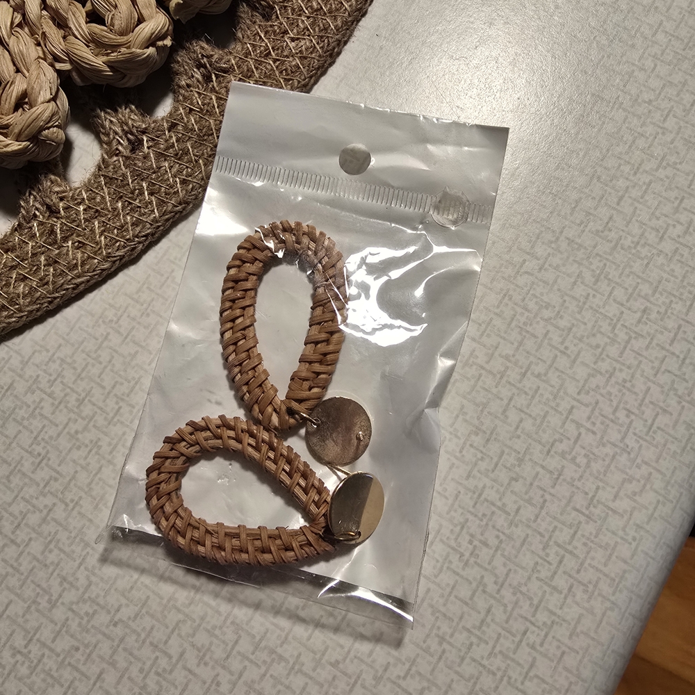 Braided Tan Earrings